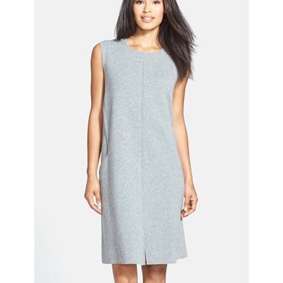 LAFAYETTE 148 Sleeveless Wool Flannel Shift Dress Gray Small S - Picture 1 of 9